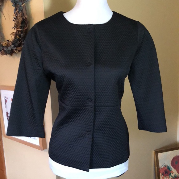 ANN TAYLOR Size 6 Diamond Quilted Classic Snapfront Blazer Lightweight $168 NEW - Picture 4 of 16